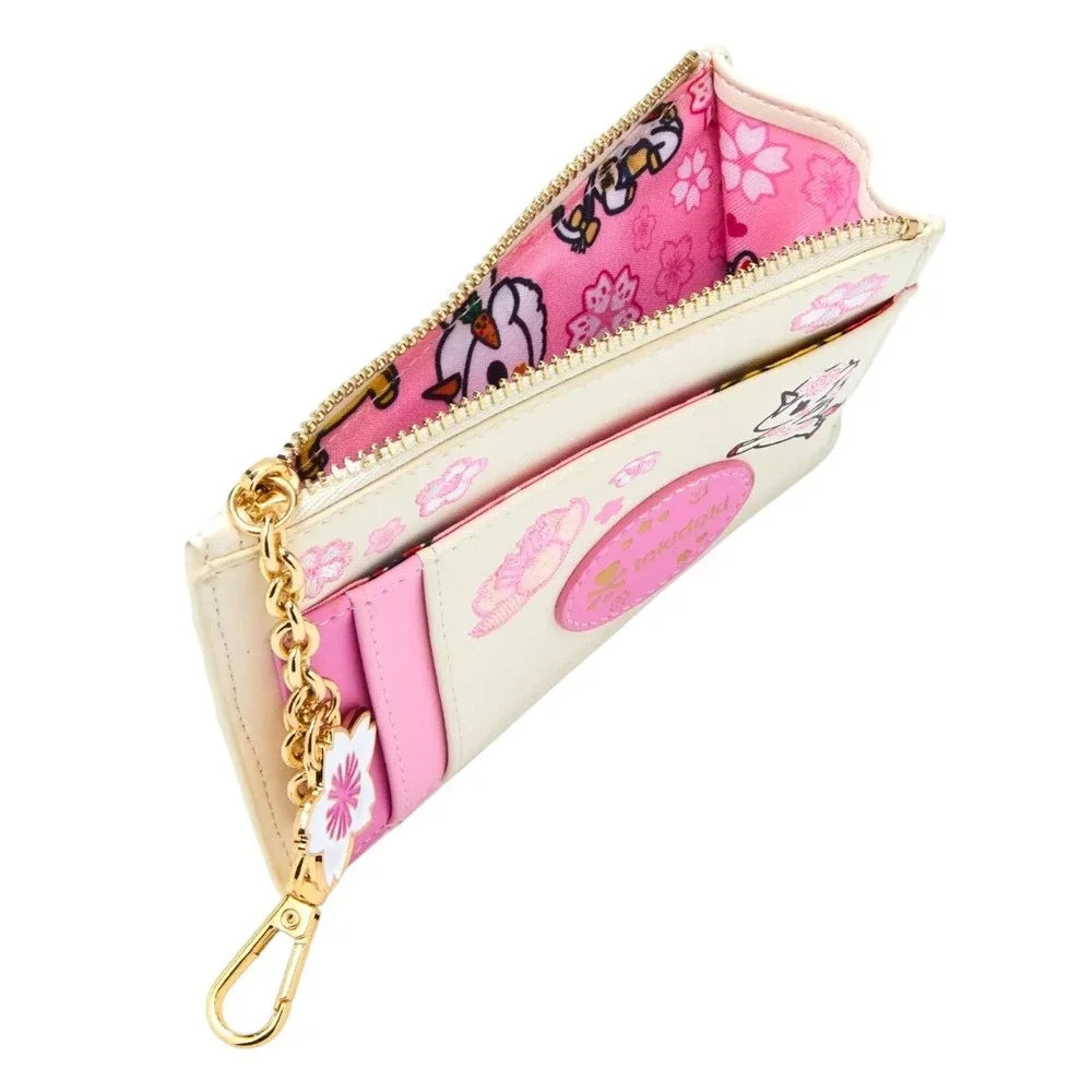 Tokidoki Unicorno Sakura Festival Card Case Zip Wallet Cream Pink Cherry Blossom